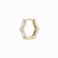 Hexagon Baguette Lab Diamond Hoop Earrings 14K Solid Gold -12mm