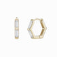 Hexagon Baguette Lab Diamond Hoop Earrings 14K Solid Gold -12mm