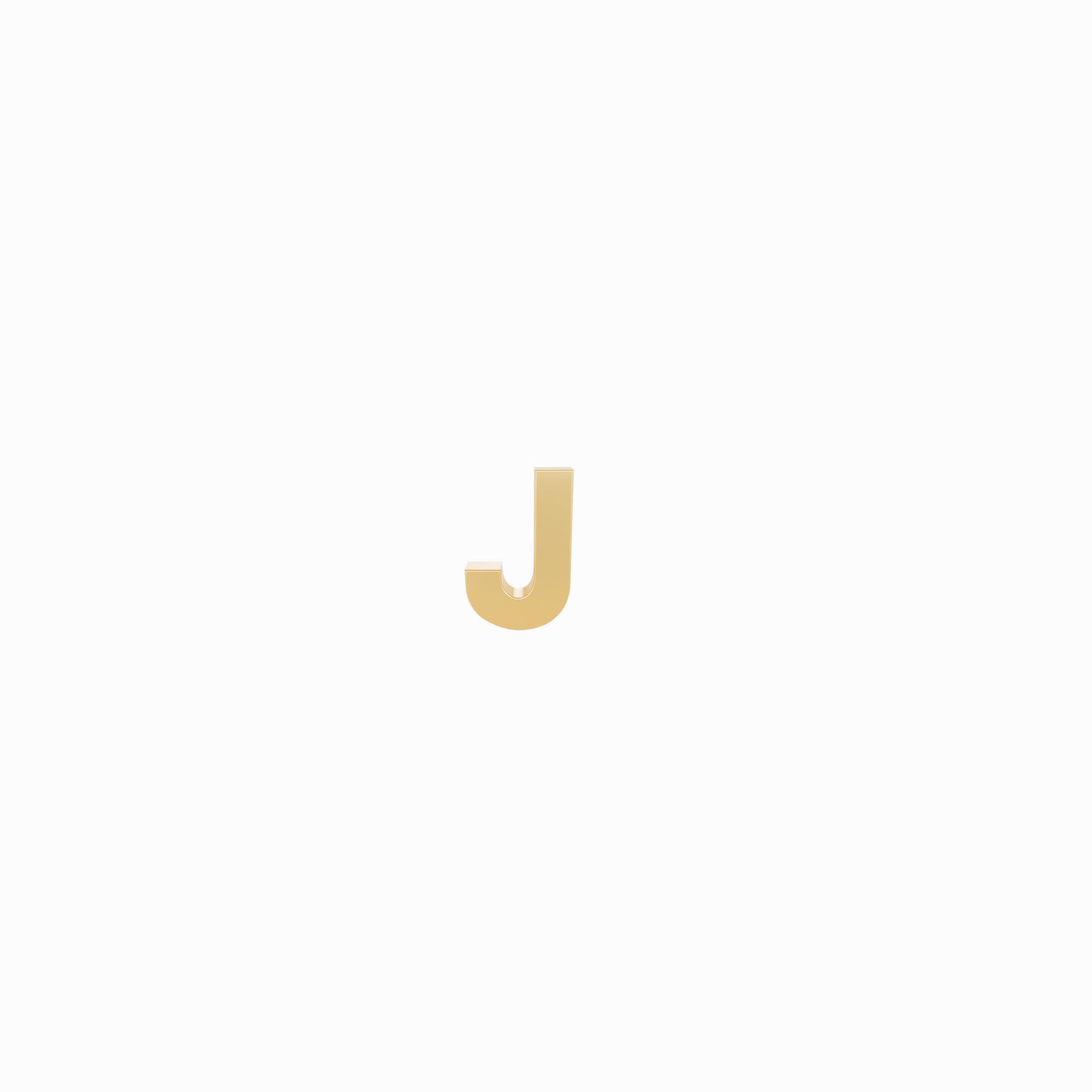 J Initial Letter Earring 14K Solid Gold