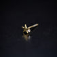Star One Pavé Lab Diamond Stud Earrings 14K Gold