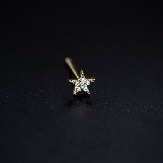 Star Pavé Lab Diamond Stud Earrings 14K Gold