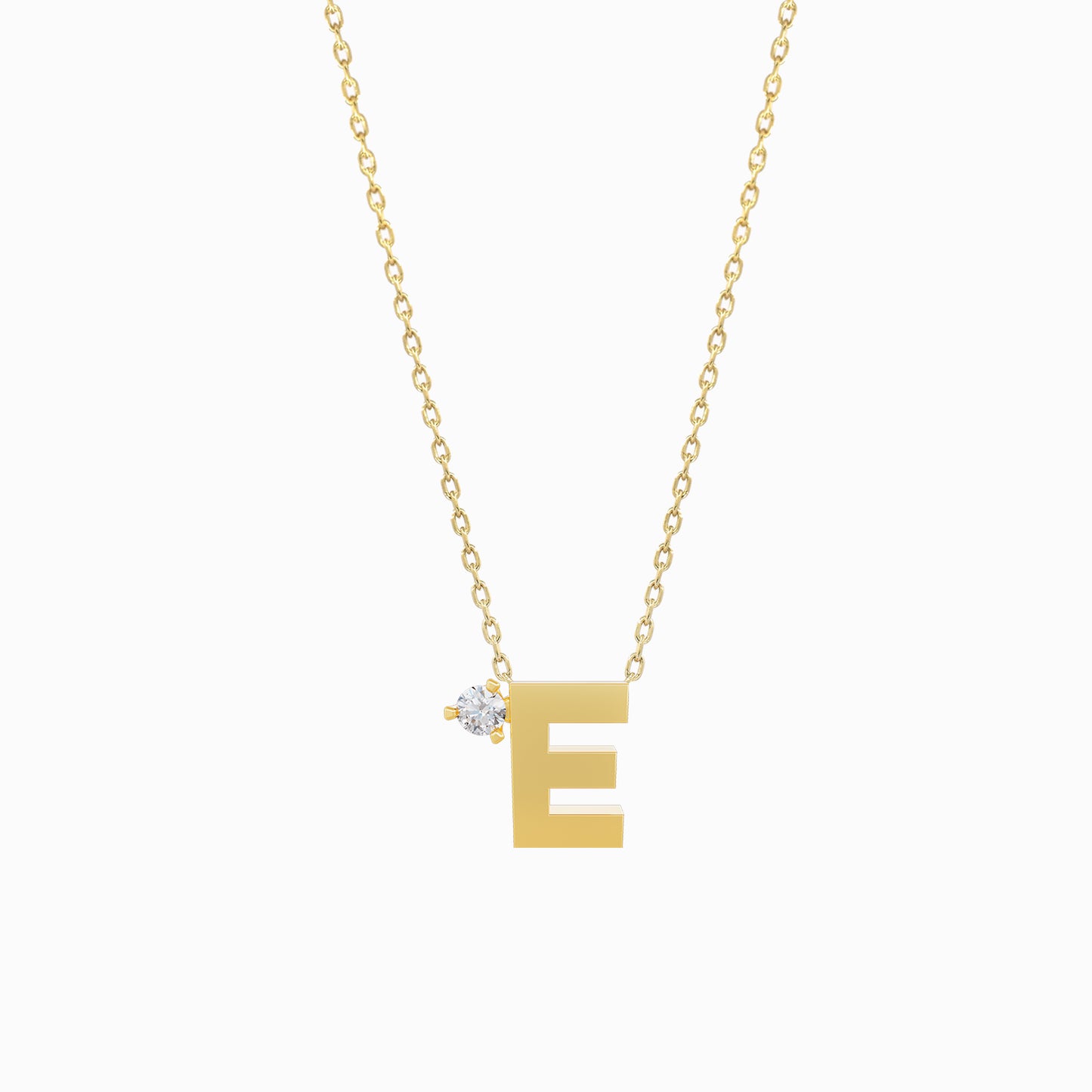 J Initial Letter Point Natural Diamond Necklace 14K Solid Gold