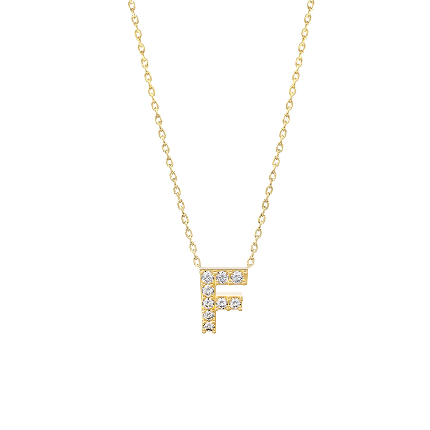 J Initial Letter Pavé Natural Diamond Necklace 14K Solid Gold
