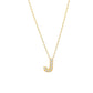 J Initial Letter Pavé Natural Diamond Necklace 14K Solid Gold