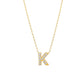 J Initial Letter Pavé Natural Diamond Necklace 14K Solid Gold