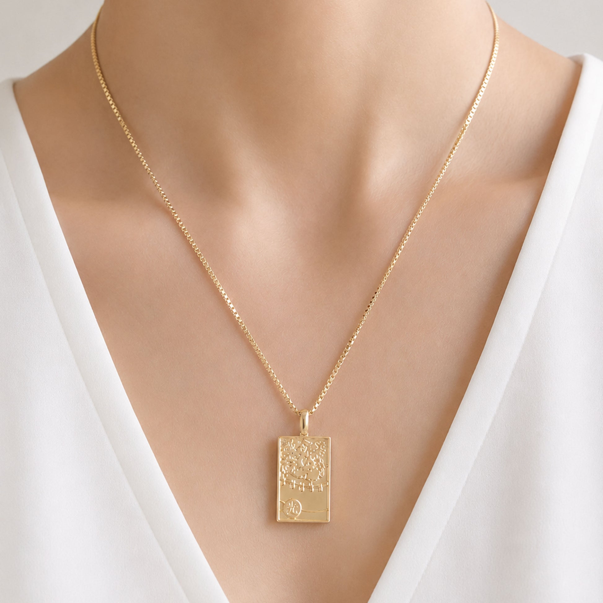 Korean Go-Stop Card Game Ogwang March Pendant 14K Solid Gold 오광 벚꽃