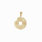 Sangpyeong Tongbo Korean Coin Pendant Necklace 14K Solid Gold