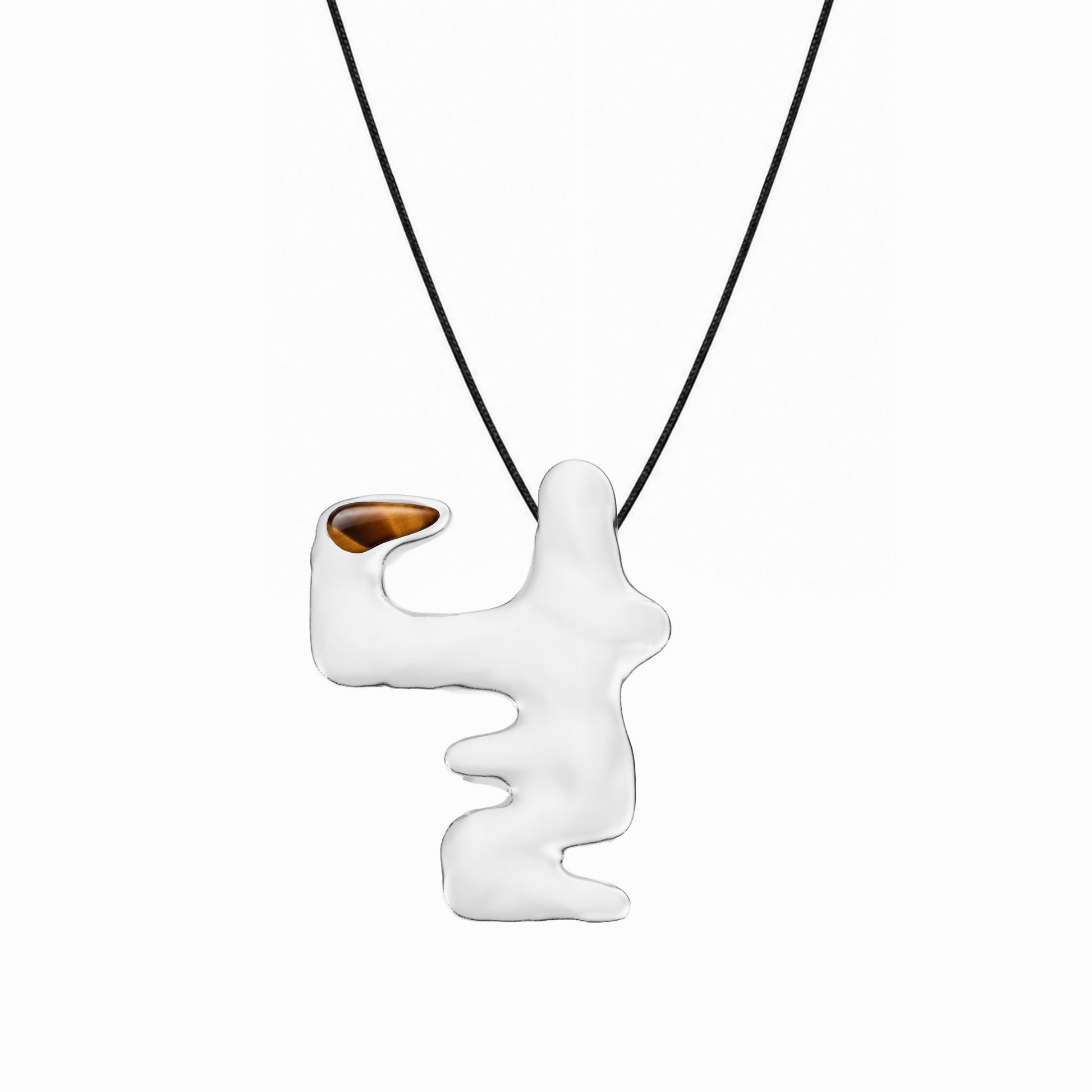 Dal Korean Hangul  Moon Tiger’s Eye Pendant 달