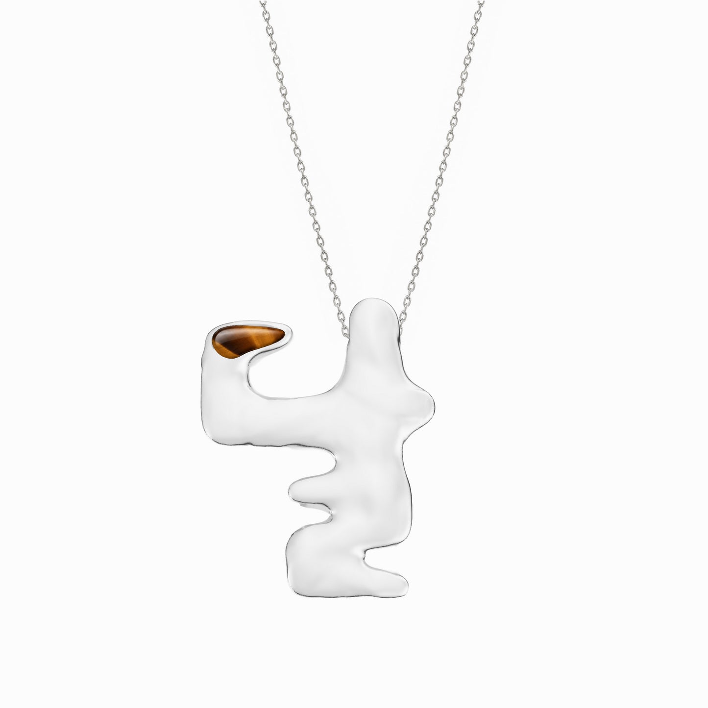 Dal Korean Hangul  Moon Tiger’s Eye Pendant 달