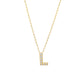 J Initial Letter Pavé Natural Diamond Necklace 14K Solid Gold