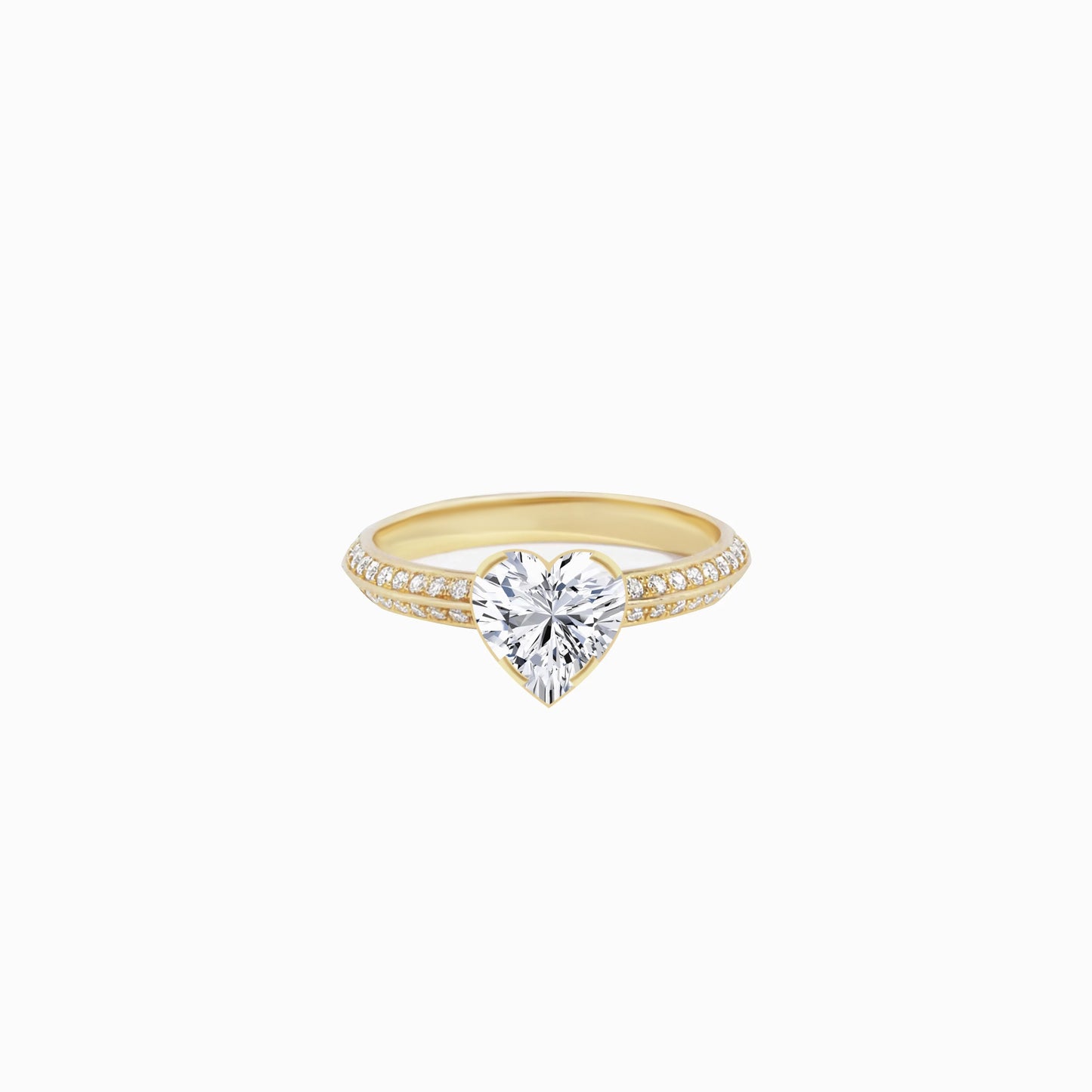 Heart Cut Pavé Diamond Ring Gold | LUV