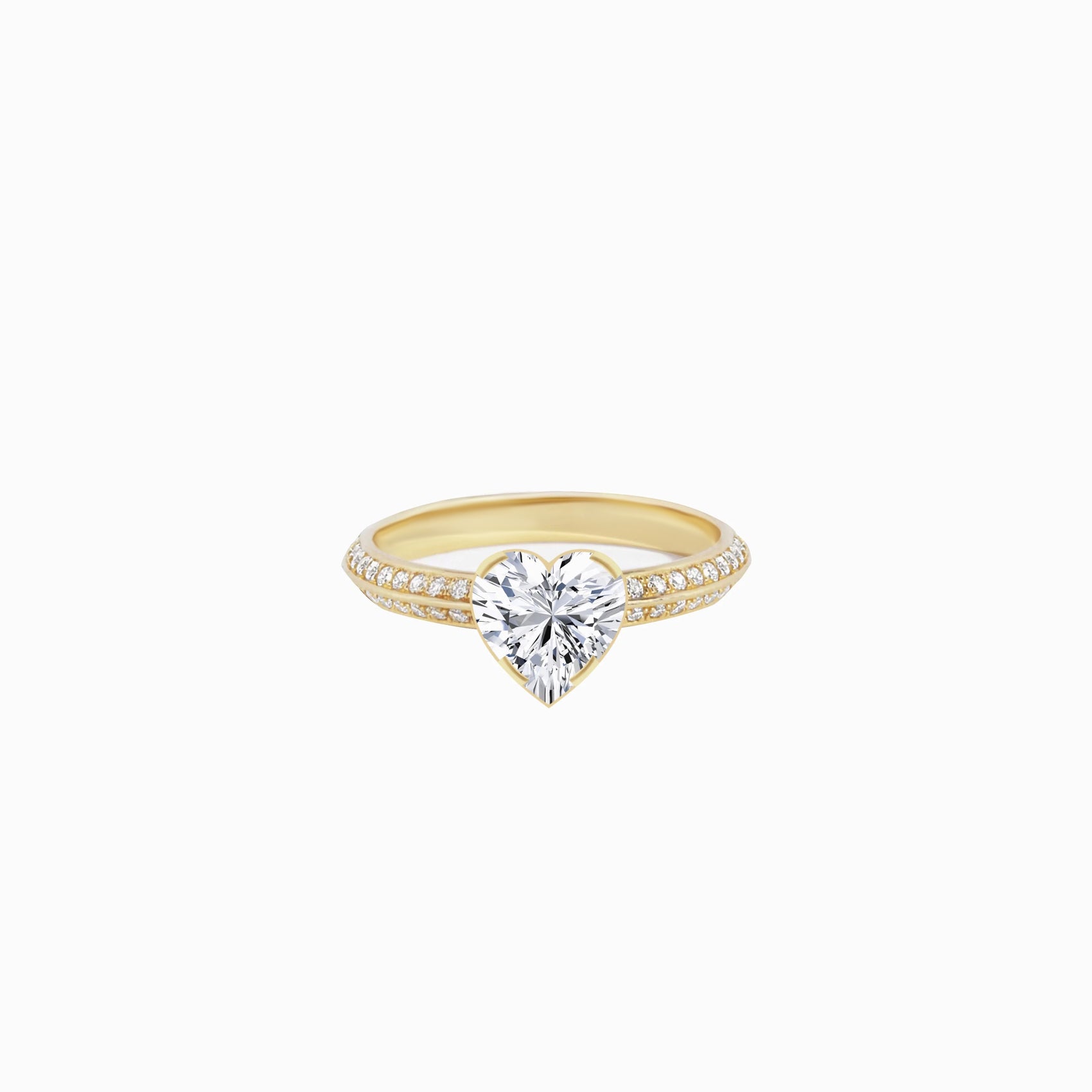 Heart Cut Pavé Diamond Ring Gold | LUV