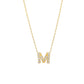 J Initial Letter Pavé Natural Diamond Necklace 14K Solid Gold
