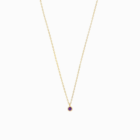 Birthstone Pendant Necklace 14k Solid Gold