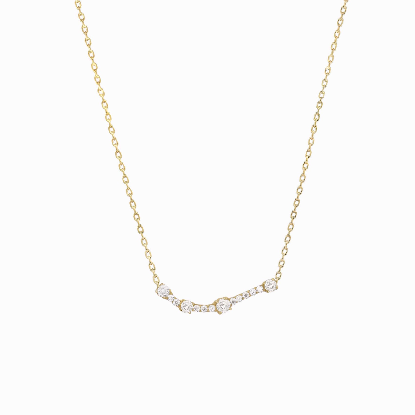 Aries Constellation Pavé Lab Diamond Necklace 14k Solid Gold