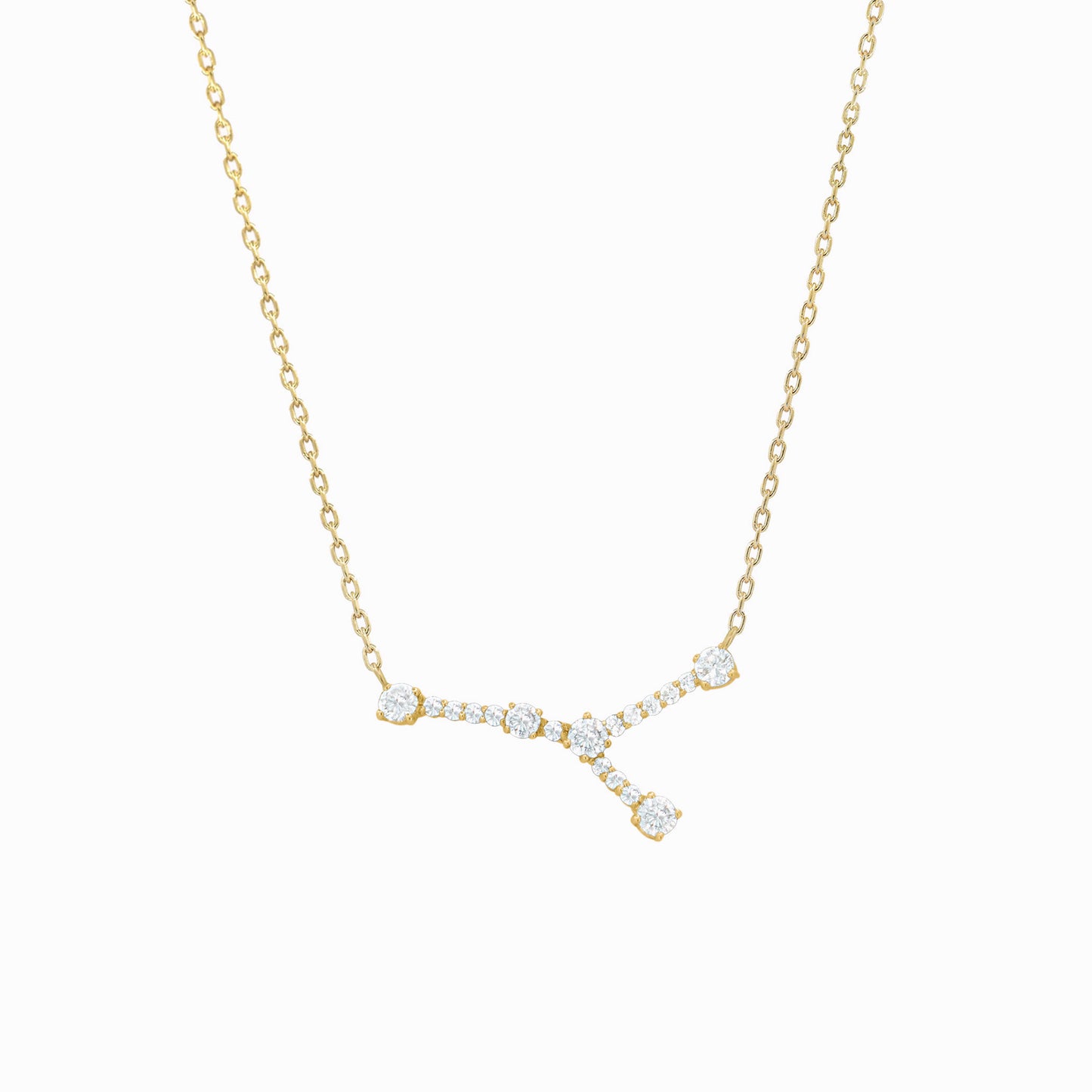 Cancer Zodiac Constellation Pavé Lab Diamond Pendant 14K Solid Gold