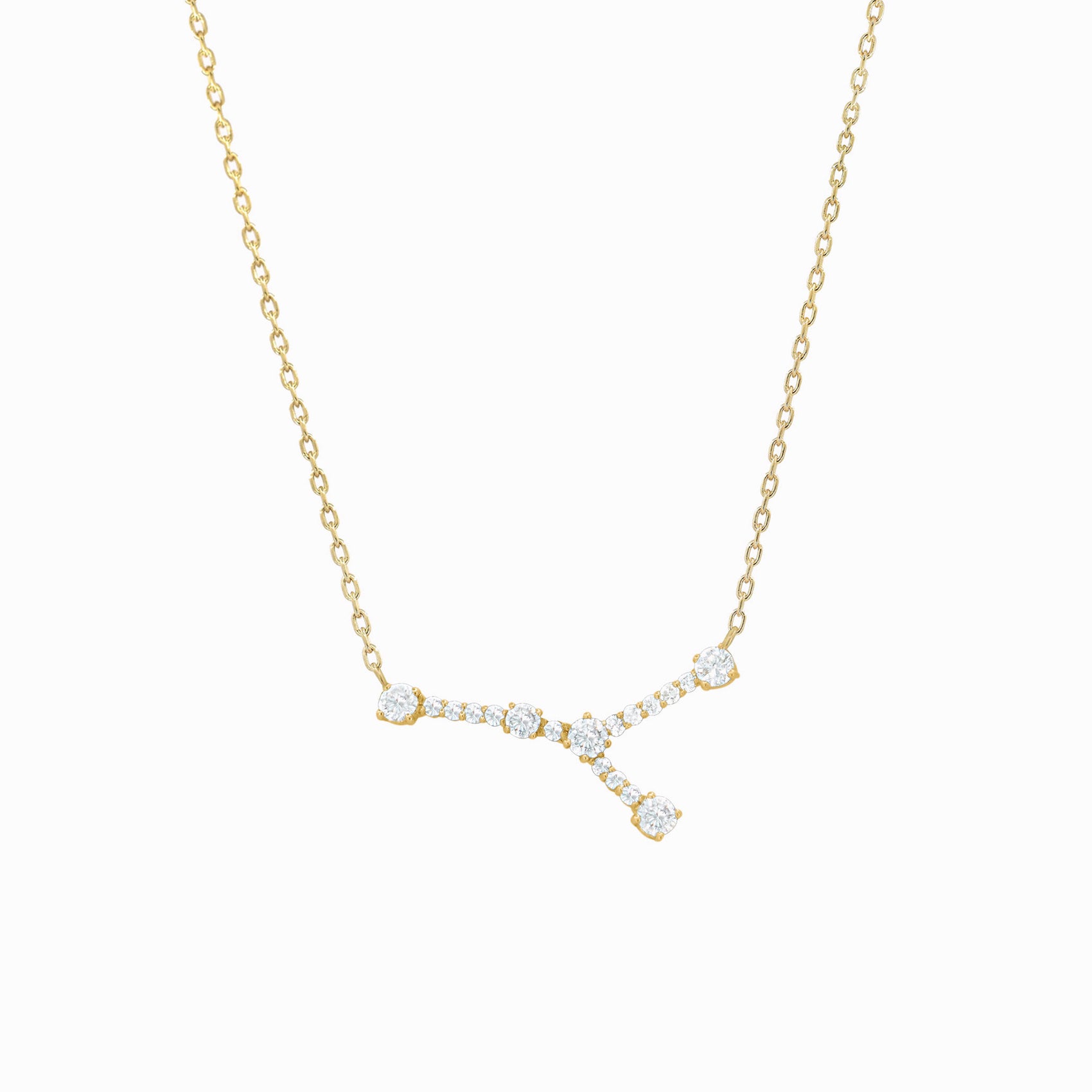 Cancer Constellation Pavé Lab Diamond Necklace 14K Solid Gold