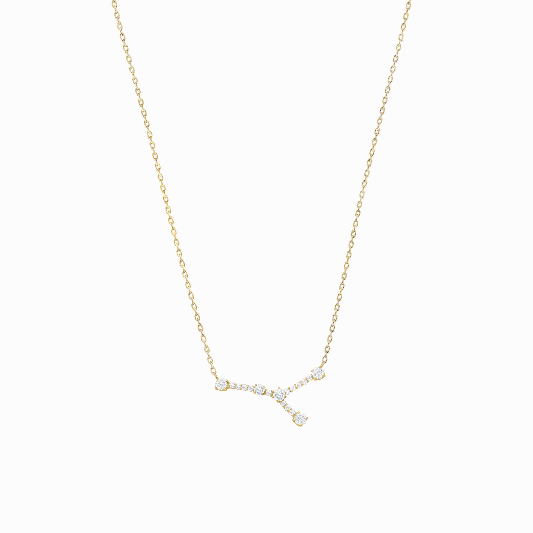 Cancer Constellation Pavé Lab Diamond Necklace 14K Solid Gold