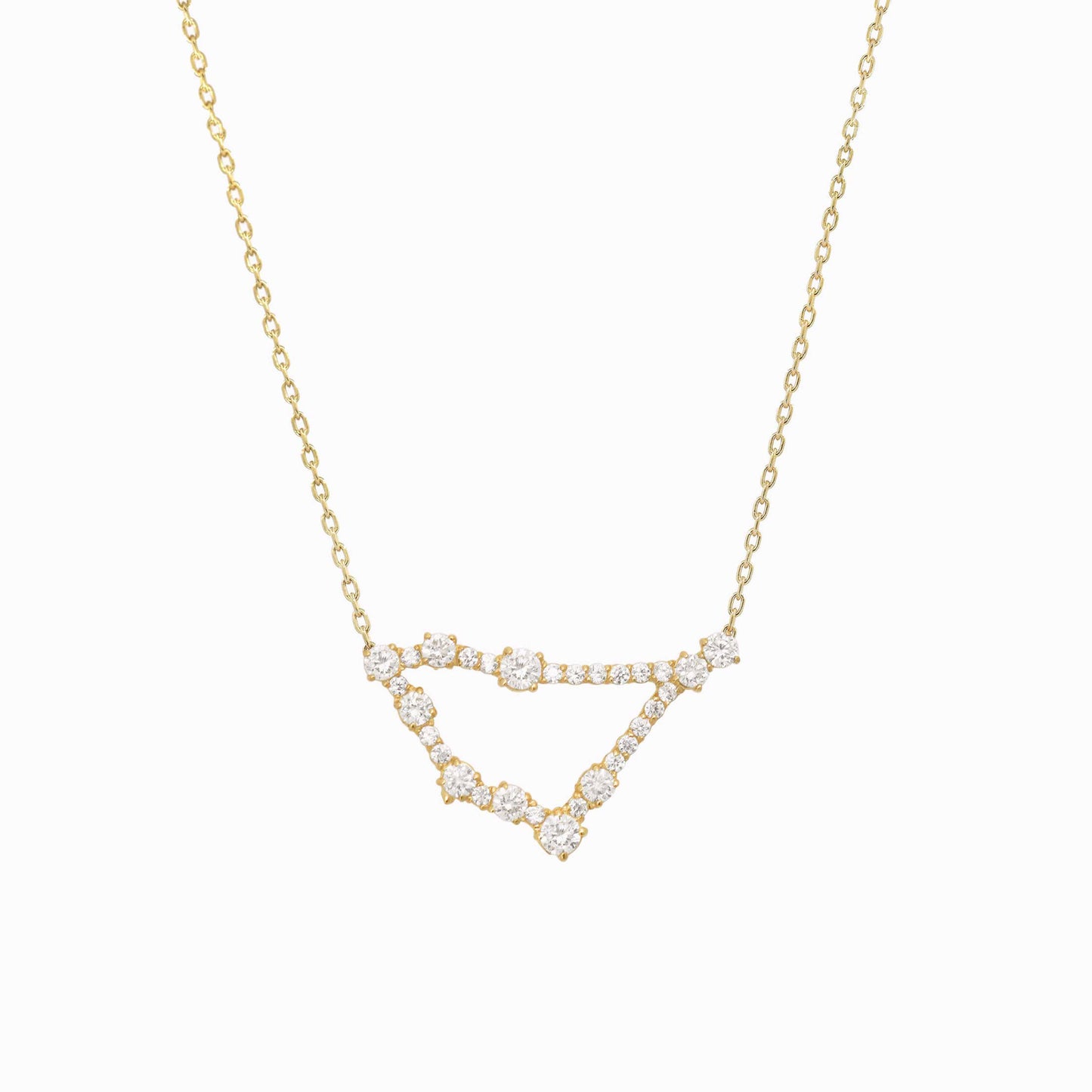 Capricorn Zodiac Constellation Pavé Lab Diamond Necklace 14K Solid Gold