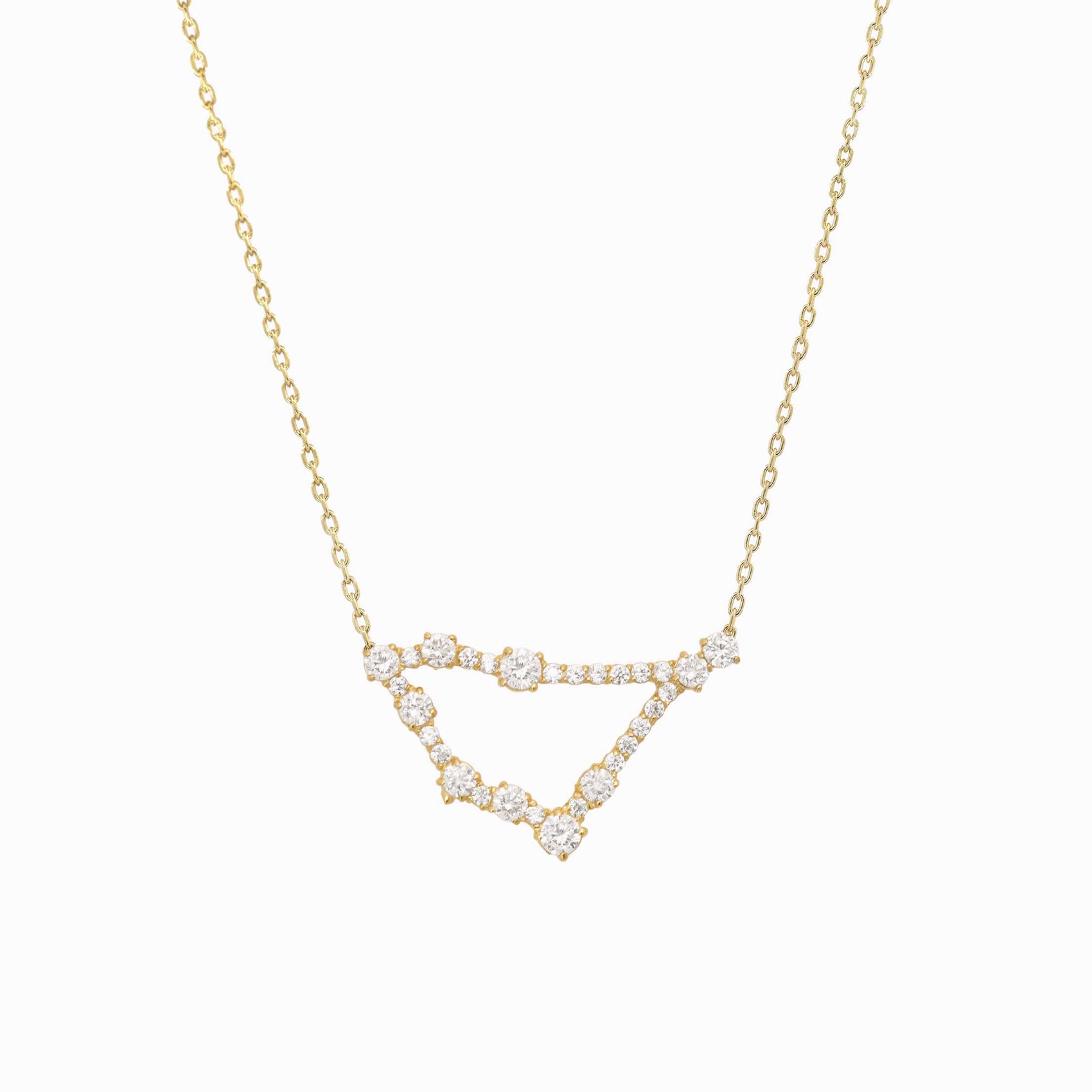 Capricorn Constellation Pavé Lab Diamond Necklace 14K Solid Gold