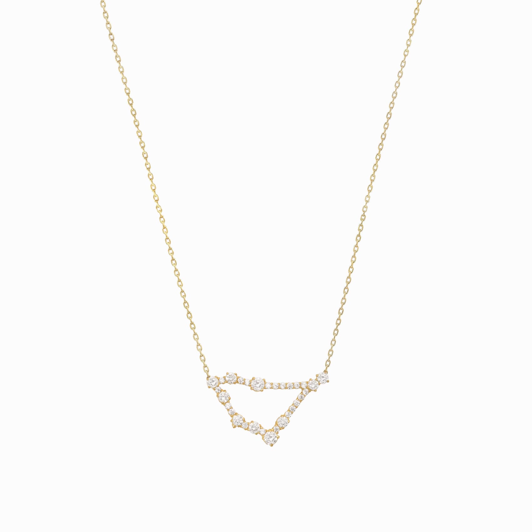 Capricorn Constellation Pavé Diamond Gold Necklace