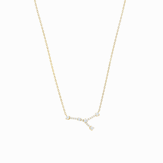 Cancer Constellation Pavé Diamond Necklace 14K Solid Gold