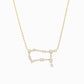 Gemini Zodiac Constellation Pavé Diamond Necklace 14K Solid Gold