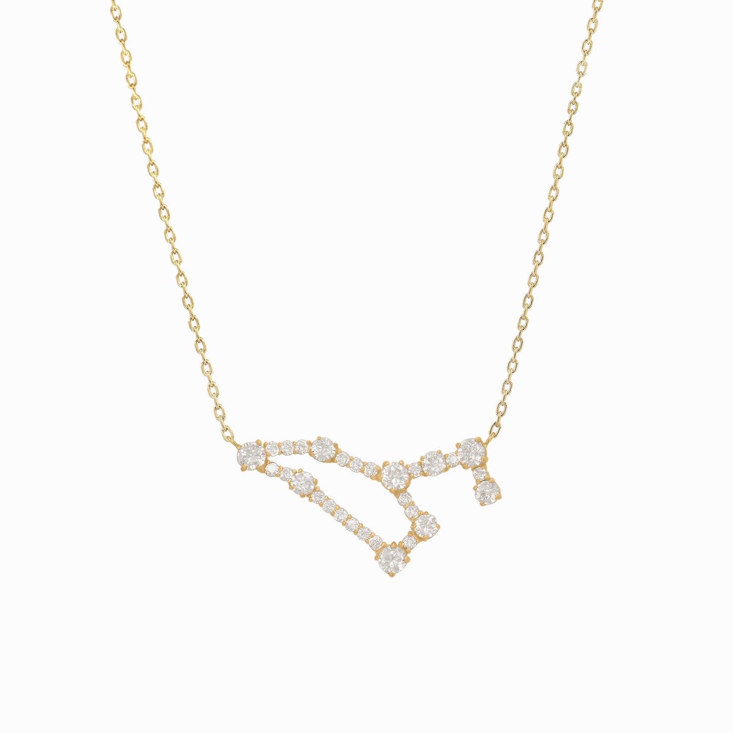 Leo Zodiac Constellation Pavé Lab Diamond Pendant 14K Solid Gold