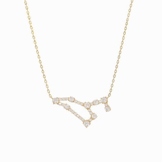 Leo Zodiac Constellation Pavé Lab Diamond Pendant 14K Solid Gold