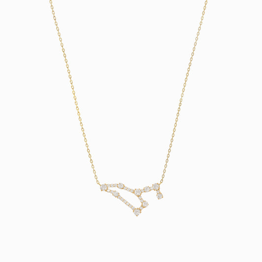 Leo Constellation Pavé Lab Diamond Necklace 14K Solid Gold