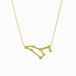Leo Zodiac Constellation Necklace 14K Solid Gold Peridot Birthstone