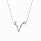 Pisces Zodiac Constellation Necklace 14K Solid Gold Aquamarine Birthstone | BY L’AIMÉ NEW YORK
