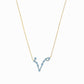 Pisces Zodiac Constellation Necklace 14K Solid Gold Aquamarine Birthstone | BY L’AIMÉ NEW YORK
