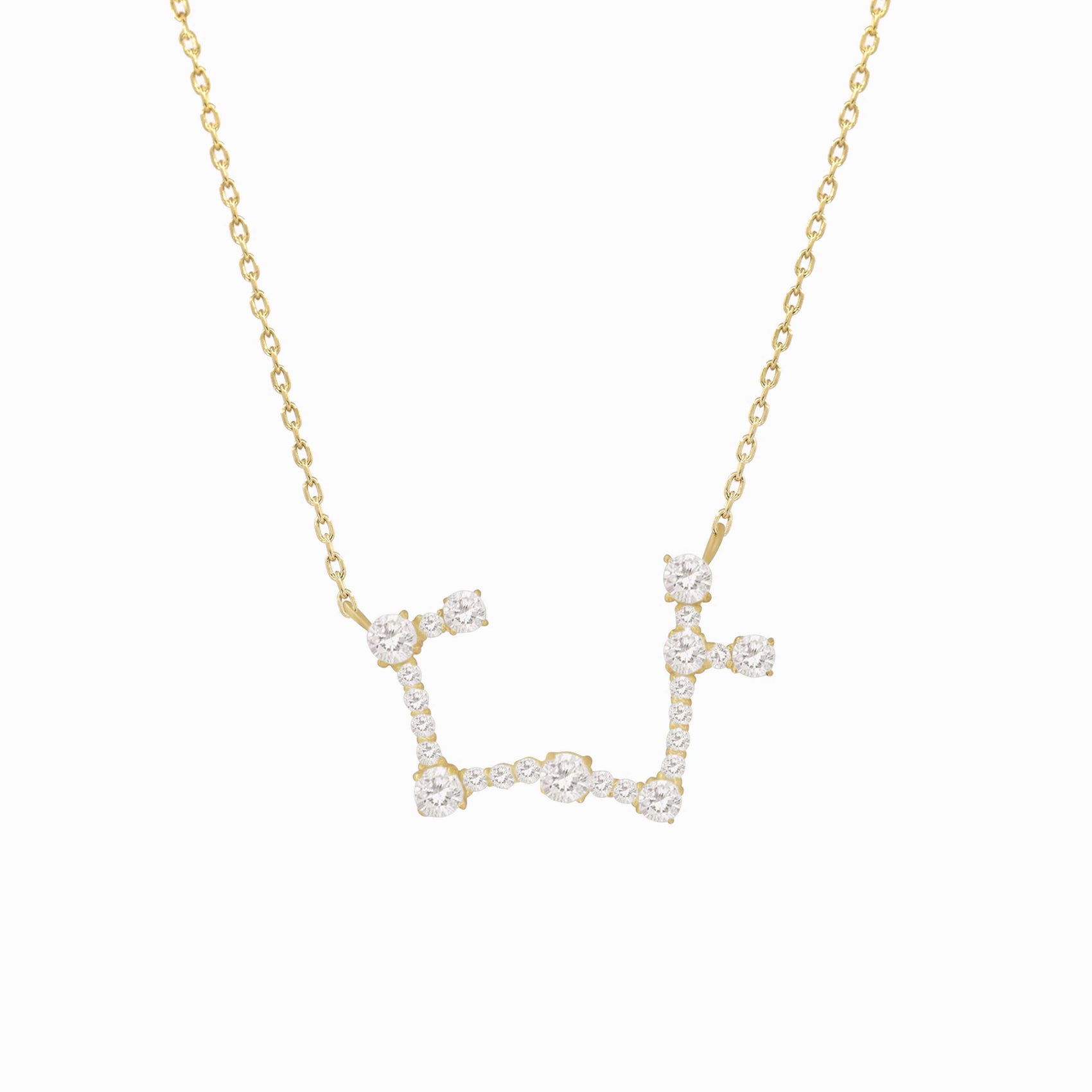 Sagittarius Constellation Pavé Diamond Necklace 14K Solid Gold