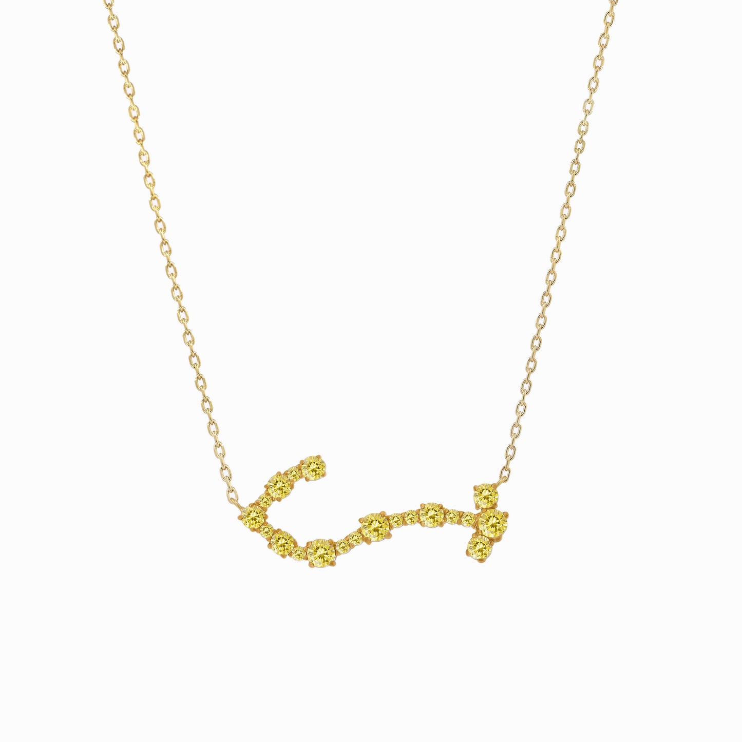 Scorpio Constellation Necklace 14K Solid Gold Citrine Birthstone