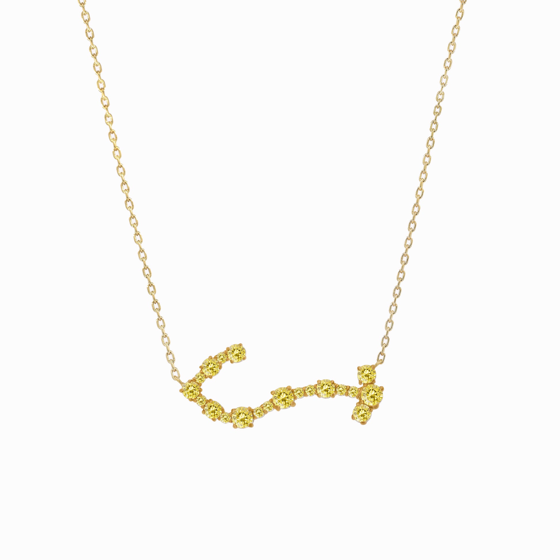 Scorpio Constellation Necklace 14K Solid Gold Citrine Birthstone