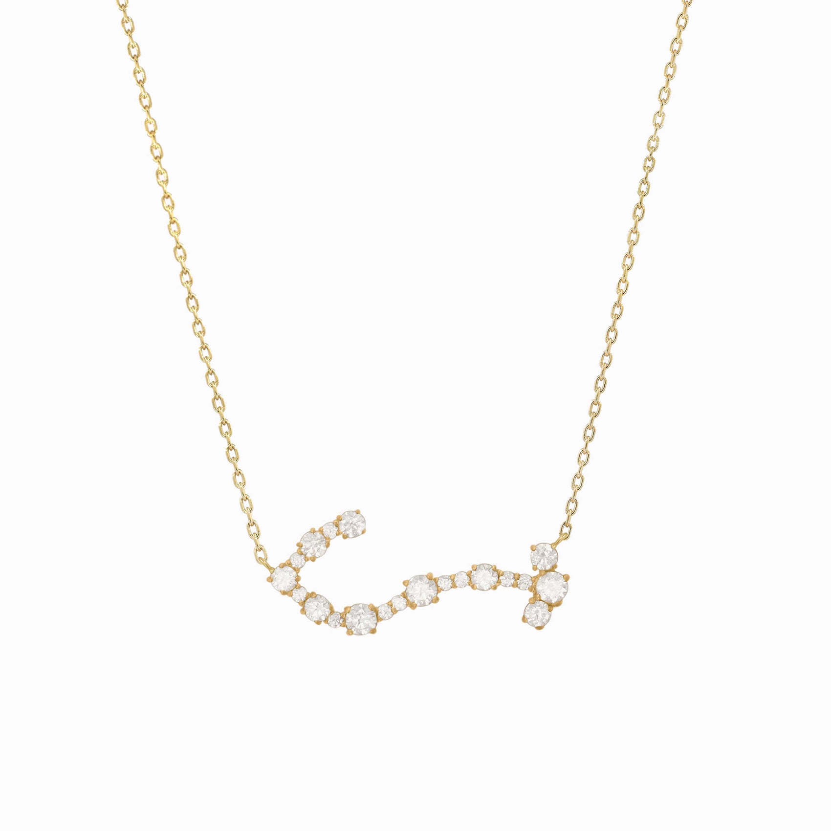 Scorpio Constellation Pavé Lab Diamond Necklace 14K Solid Gold