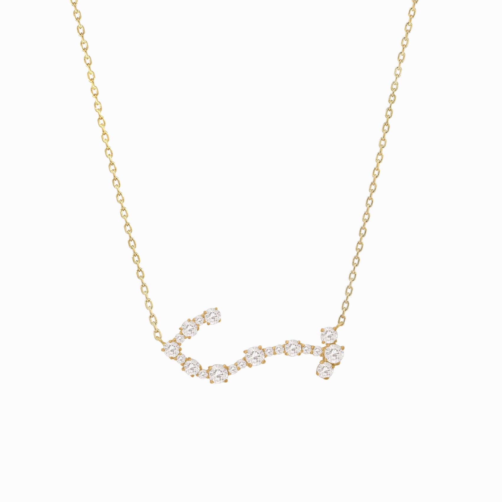 Scorpio Zodiac Constellation Pavé Lab Diamond Necklace 14K Solid Gold