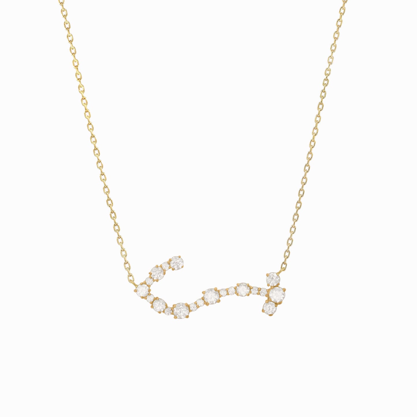 Scorpio Zodiac Constellation Pavé Diamond Necklace 14K Solid Gold