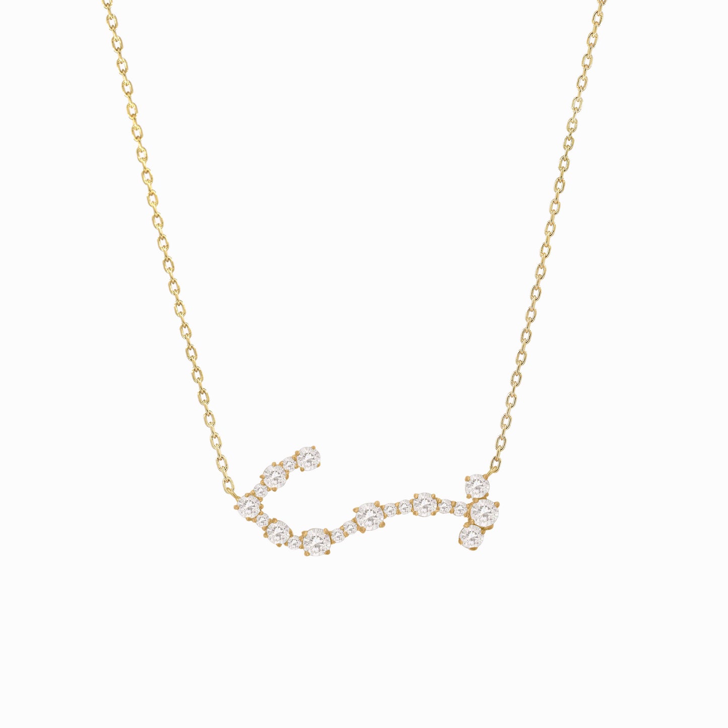 Scorpio Zodiac Constellation Pavé Diamond Necklace 14K Solid Gold