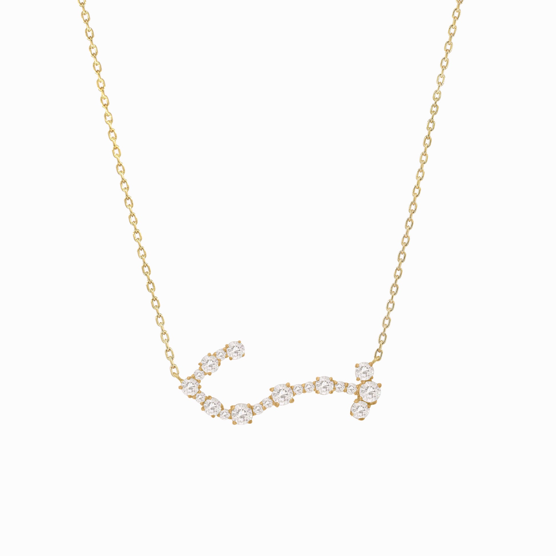 Scorpio Zodiac Constellation Pavé Diamond Necklace 14K Solid Gold