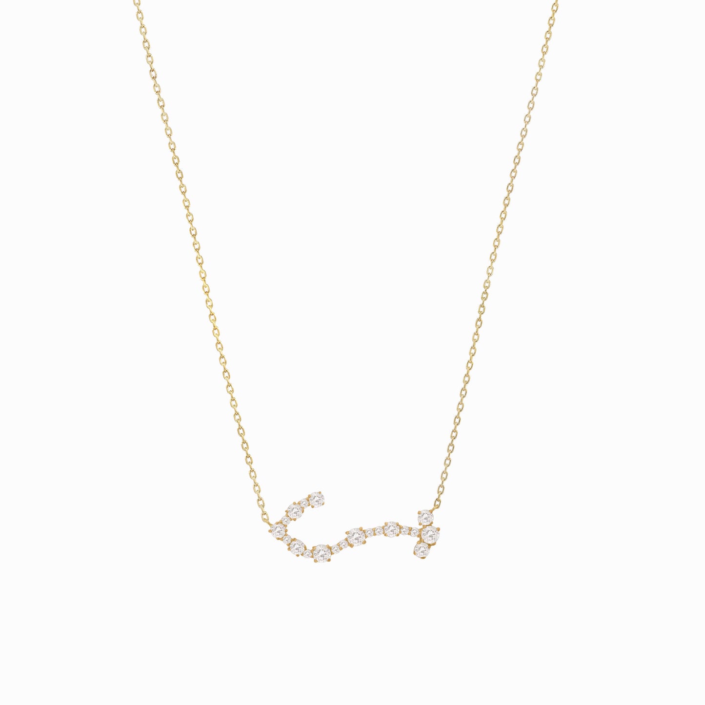 Scorpio Zodiac Constellation Pavé Diamond Necklace 14K Solid Gold