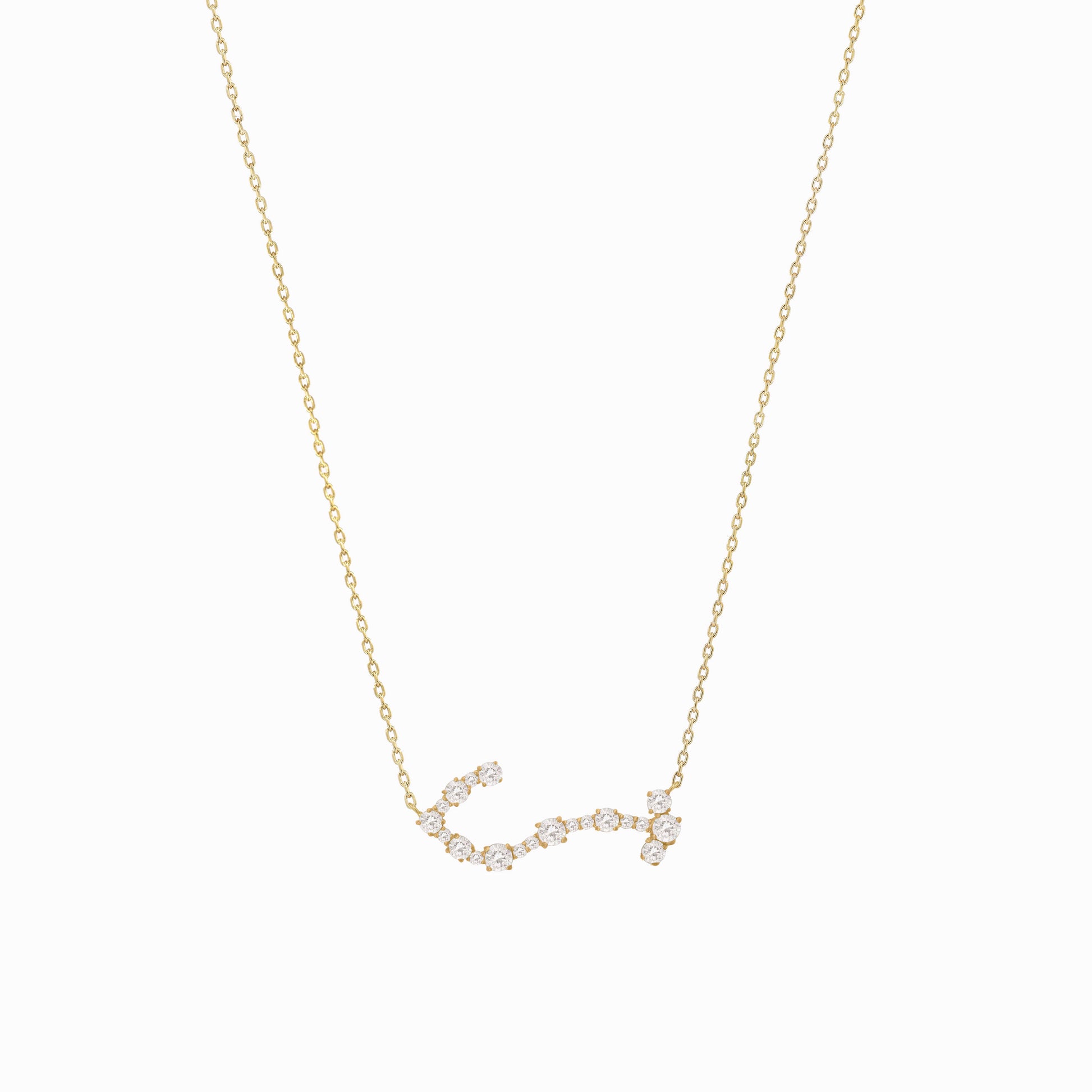 Scorpio Zodiac Constellation Pavé Diamond Necklace 14K Solid Gold