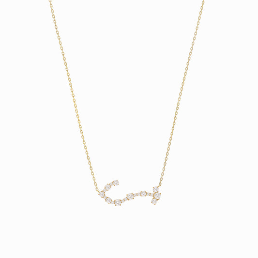 Scorpio Zodiac Constellation Pavé Lab Diamond Necklace 14K Solid Gold