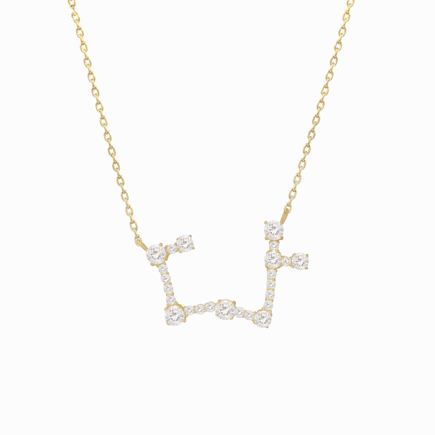 Sagittarius Zodiac Constellation Pavé Diamond Necklace 14K Solid Gold