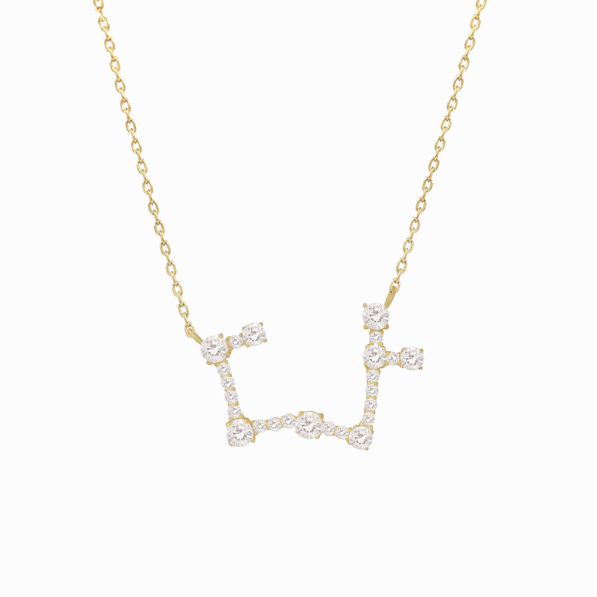 Sagittarius Zodiac Constellation Pavé Diamond Necklace 14K Solid Gold