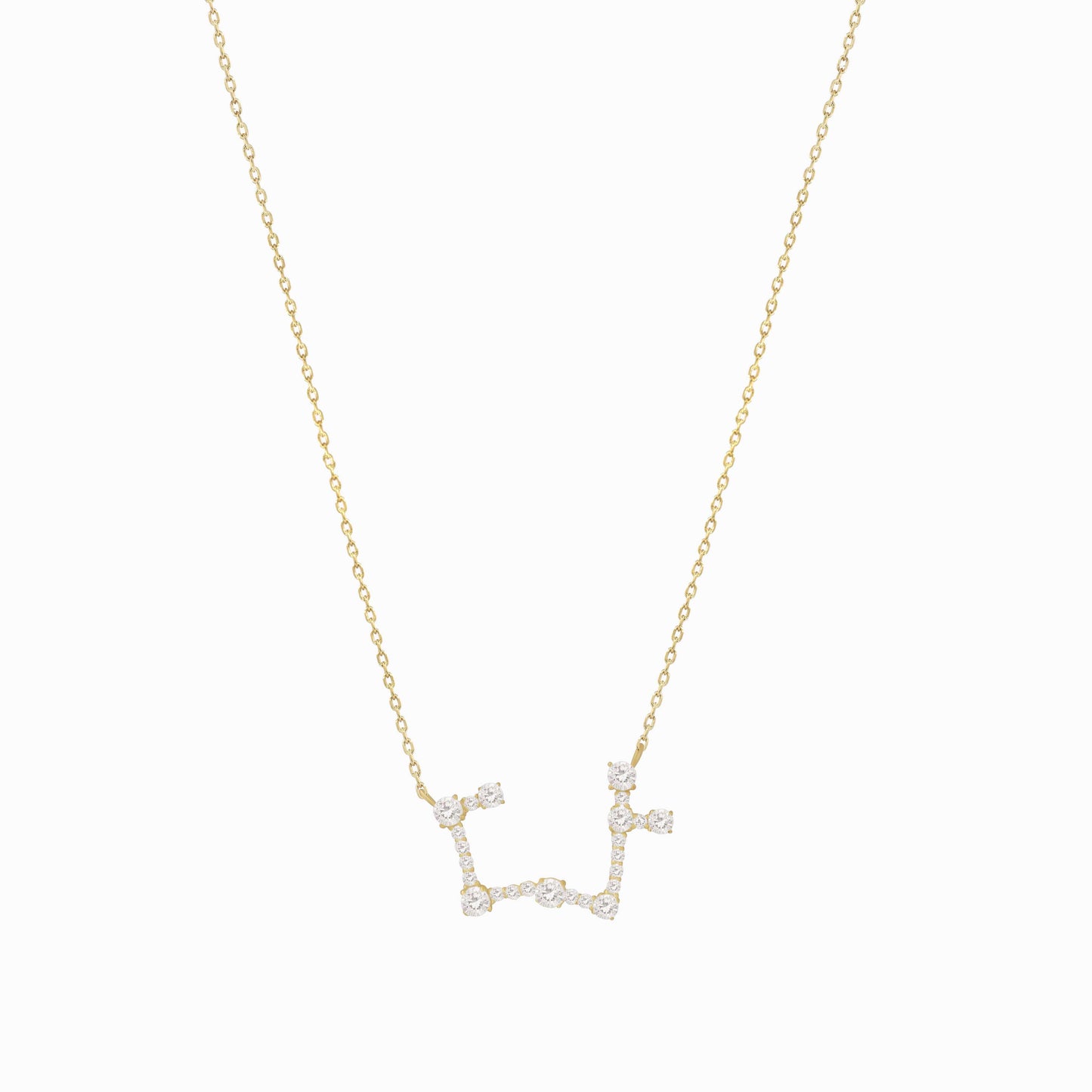 Sagittarius Constellation Pavé Diamond Necklace 14K Solid Gold
