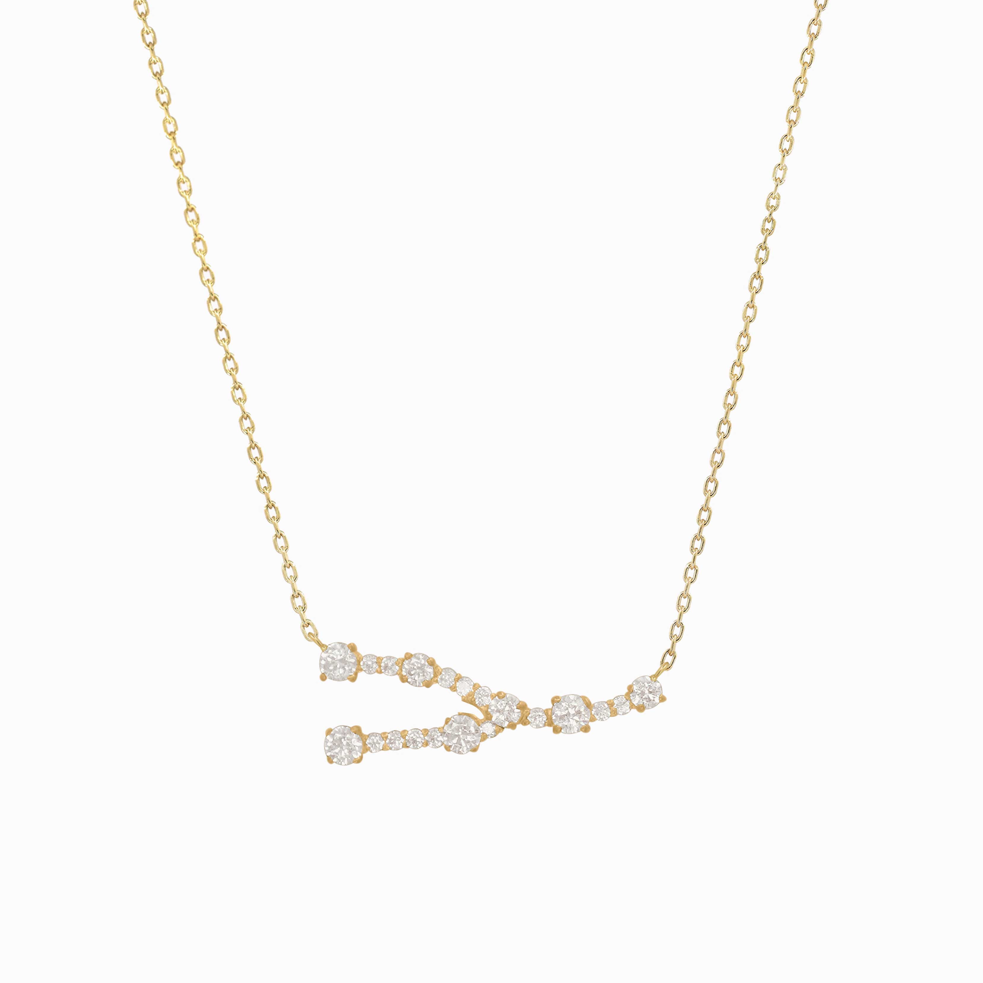 Taurus ZodiacConstellation Pavé Lab Diamond Necklace 14K Solid Gold ...