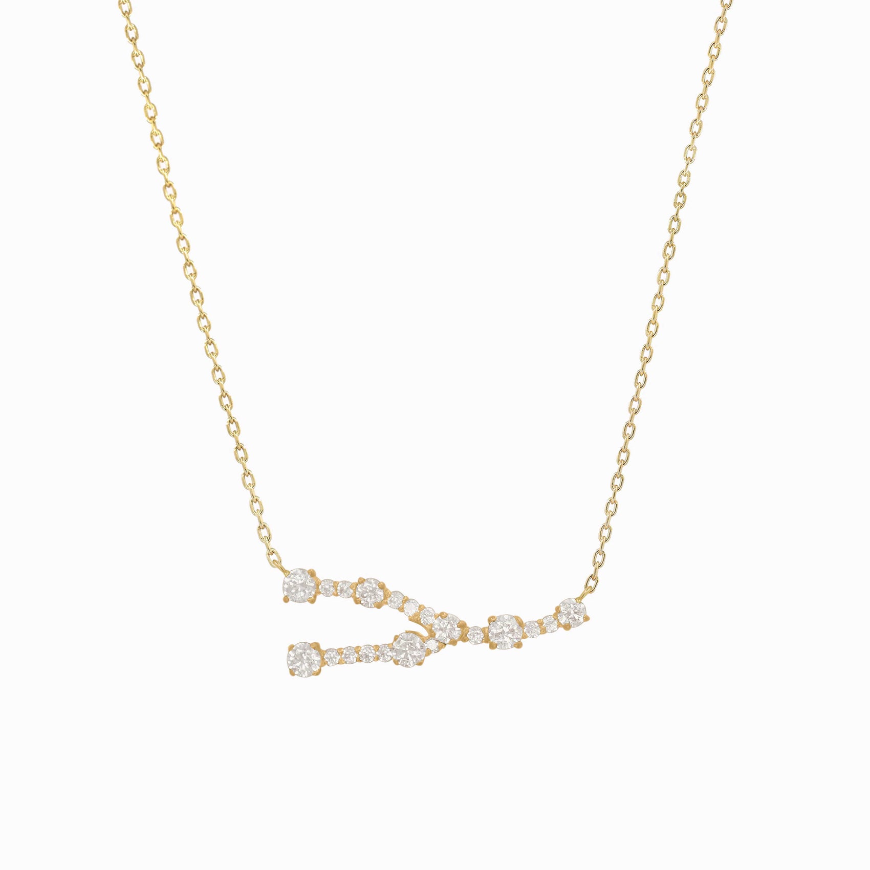 Taurus Constellation Pavé Lab Diamond Necklace 14K Solid Gold