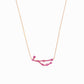 Virgo Zodiac Constellation Pavé Dark Pink Sapphire Necklace 14K Solid Gold | September Birthstone